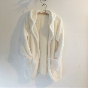 Teddy Bear Shawl Neck Hoodie Cardigan
